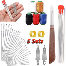 Kit de costura de viaje, kit portátil de 36 piezas para viajes, incluye agujas, hilos, etc. - Accesorios y suministros de costura (5 juegos)