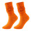 Crew Socks Fluffy Cotton Medium High Tube Orange One Size 1