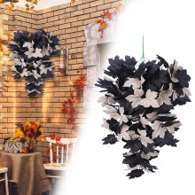 Fleurs artificielles de Noël en feuilles d'automne avec effet rotin – Décoration intérieure polyvalente, inaltérable et adaptée à de nombreux