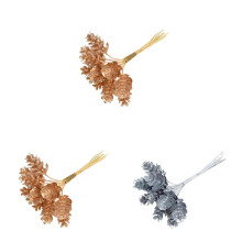 Conjunto de 3 Pinhas Artificiais para Guirlandas de Natal, Arranjos Florais e Decoração de Festas – Ideal para Presentear no Dia dos Namorados.
