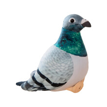 Peluche Pigeon Réaliste, Animal en Peluche Oiseau, Décoration Unique pour Fêtes et Maison, Coussin Doux pour Canapé Vert Gris