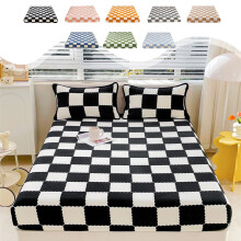 Drap-housse Queen | Housse de matelas | Drap-housse matelassé chaud, respirant et antidérapant pour l'hiver, en polyester doux, multicolore, 180 x