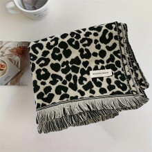 Dames gebreide sjaal met luipaardprint, 100% acryl