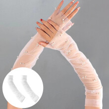 Lange bruidshandschoenen, ellebooglange vingerloze zomerhandschoenen voor vrouwen en meisjes