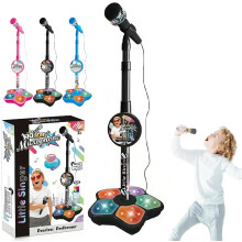 Kids Karaoke Microphone Toy with Lights and Echo – Black,