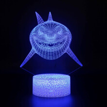 3D ilúzna lampa so žralokom, 7-farebné LED nočné svetlo, napájanie cez USB, dotykové ovládanie, kompatibilné s detskými izbami a písacími