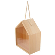 Scatola per caramelle in legno a forma di casa – color kaki, 1 pezzo