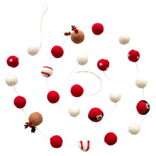 Guirlanda de bolas de feltro natalinas, faixa festiva, bandeirola multiuso de feltro macio para casa, festa e árvore de Natal.