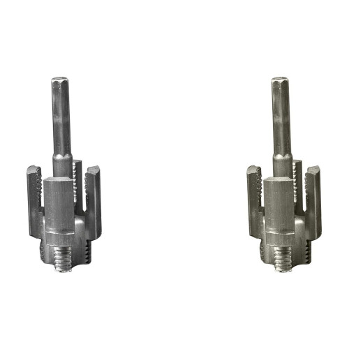 4-Point Pipe Threading Tool for PVC, Internal & External, Drill-Compatible, Rethreading Kit, Silver, 2.36"
