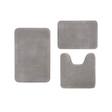 Tapis de bain absorbant antidérapant en velours corail et coton à mémoire de forme (3 pièces/ensemble) (15"16,5", 15,7"19,7", 19,7"31,6",