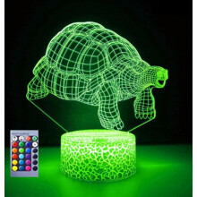 Solas Oíche Turtle YSITIANNA3D Lampa faoi stiúir Illusion 16 Lampa Maisiúcháin Deisce atá ag Athrú Dathanna Bronntanas Breithlá Bonn