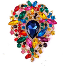 Broșă eșarfă buchet de frunze de Leander, broșă mare, bijuterie de cristal, potrivită pentru femei.