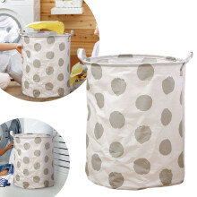 Laundry Hamper Cotton Linen 19.7x15.7 Inch