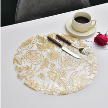 2 pcs (mat only) PP messy design transparent round flower table mat PVC waterproof insulation mat advanced photo decoration table mat placemat