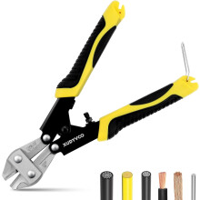 Mini Bolt Cutters, 8IN Heavy Duty Wire Cable Cutters with Non-Slip Handle, Spring-Loaded for Chain, Mesh, Fence, Rivets