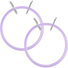 2Pcs Plastic Embroidery Hoops (6.1x5.1x0.7in), Spring Tension, Round Frame for Beginners – Compatible with Standard Needles