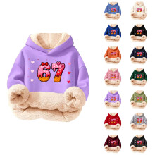 Moletom com capuz estampado em gelo multicolorido para meninos, moletom aconchegante de inverno com design gráfico para crianças.
