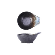 Anti-scalding Ceramic Taste Dish with Handle Seasoning Bowls Cooking Tableware