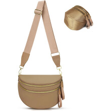 Karierte Umhängetasche für Damen, geräumige Nylon-Bauchtasche mit verstellbarem Riemen