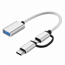2 in 1 USB C /Micro USB to USB Adapter Cable for Android And Type C Devices 480Mbps Highly Speed Data Transmission
