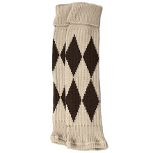 Wool leg warmers argyle pattern for women 1 pair
