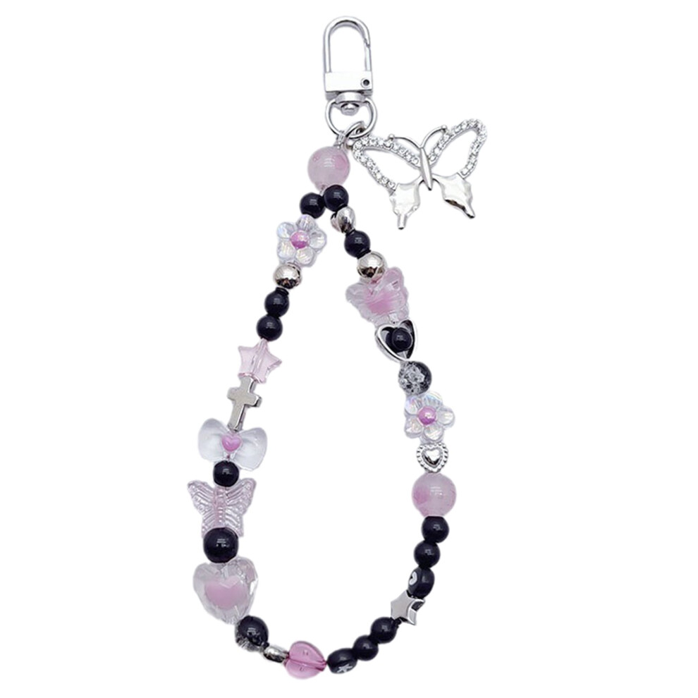Cute Beads Phone Charm Handmade Backpack Accessories Sweet Phone Chain Phone Accessories Stylish Beaded Phone Chain 9329345356735