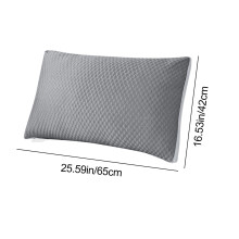 Oreiller en soie glacée – Soutien cervical respirant, noyau en mousse ajustable, frais pour l'été | 48 x 74 cm | Bleu/Rose/Gris