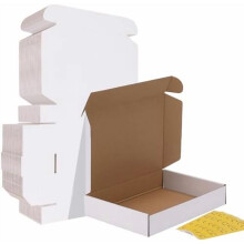 Set de 30 de cutii de transport din carton ondulat alb, 11x8x2, pentru ambalarea afacerilor mici