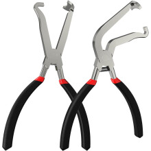 2Pcs Electrical Disconnect Pliers Set for Push Tab Plugs, Fuel Line & Automotive Connectors – Anti-Slip Grip (60 + Straight)