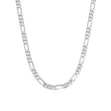 Srebrny naszyjnik z łańcuszkiem Figaro dla mężczyzn, 4 mm, 16-24 cale