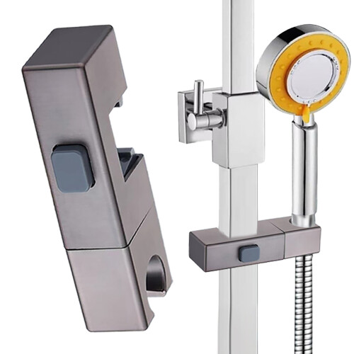 Adjustable Shower Bracket – 360 Rotatable, Sliding Sleeve, Compatible with Square/Rectangular Pipe