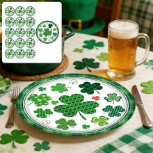 Juego de vajilla desechable con temática irlandesa para el Día de San Patricio (120 unidades)