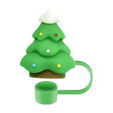 Couvre-pailles et embouts de Noël (10 mm) pour gobelets – Bouchons de paille réutilisables, compatibles avec les pailles standard