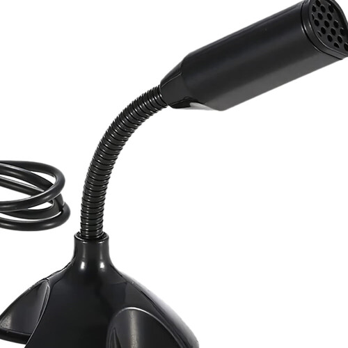 Mini USB-kondensatormikrofon med justerbart stativ, sort