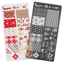 Plantilla para uñas con diseño de copo de nieve, sello para decoración navideña de uñas, placa de estampado.