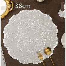 2 stuks (alleen placemats) Valentijnsdag Rozen PVC Placemats Ins Stijl Licht Luxe Hoogwaardige Isolerende Mat Waterdicht Antislip Dinerbordmat