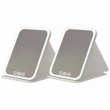 Foldable LED Makeup Mirror, Rechargeable & Portable – Compatible with Home, Office, Dorm, Bedroom, Living Room