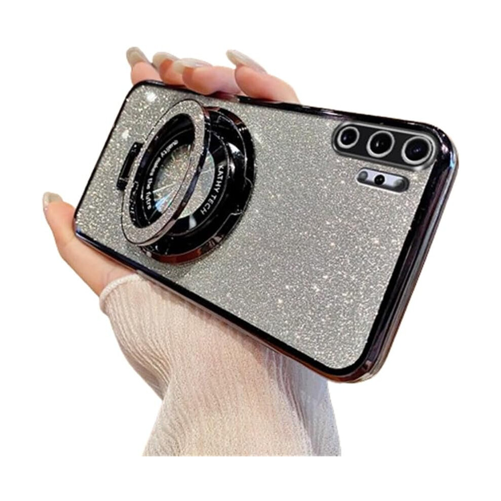 Magnetic Glitter Sparkle Case With Kickstand For Compatible With Samsung Galaxy Note 10+ Plus – Slim, Shockproof, Luxury Black 9402001277619