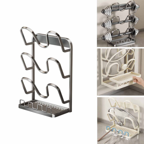 Porte-couvercles noirs pour placard ou plan de travail (12 pièces)