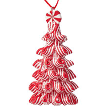 4.8in Christmas Polymer Candy Trees with Red and White, Candy Tree Ornaments, Xmas hanging Decor