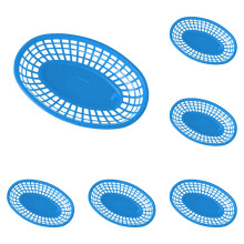 Paniers alimentaires ovales en plastique 24 x 15 cm, paniers de service réutilisables pour sandwichs, hamburgers, frites, barbecue, pique-nique –