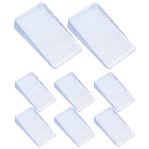 Construction Shims White 8Pcs 2X1.2X0.4In