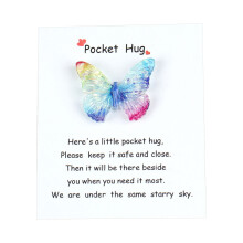 Pocket Hug Butterfly Keepsake Thoughtful Gift for Loved Ones with Inspirational Message Card