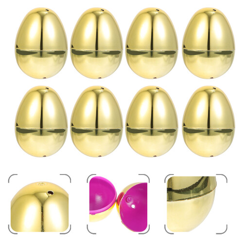 10Stk Kunststoff Ostereier Gold Glänzend Kinder Party 1