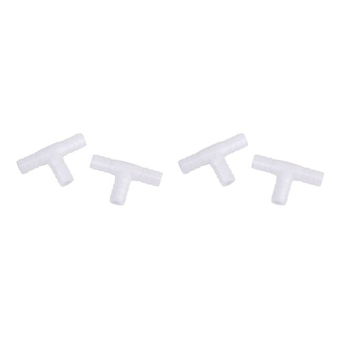 4pcs 12mm Plastic Equal Tee Connector Barbed Pipe Fitting Air/Water Hose Joiner 1