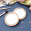 2Pcs Khaki Wood Glass Mini Mirror Round Pocket Compact Makeup Mirror 11