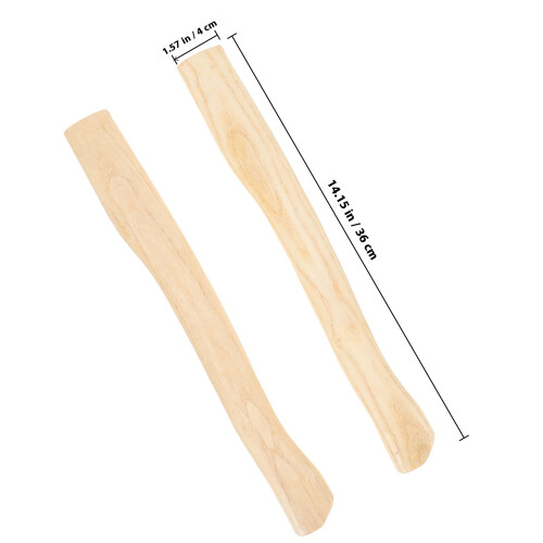 2Pcs Ergonomic Khaki Wooden Handle Replacement for Hatchet Tool 1