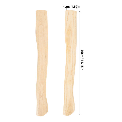 2Pcs Ergonomic Khaki Wooden Handle Replacement for Hatchet Tool 2