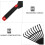 Leaf Rake Plastic With Handle For Small Garden Black 7