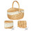 Picnic Fruit Basket Storage Wicker Basket With Lid 8